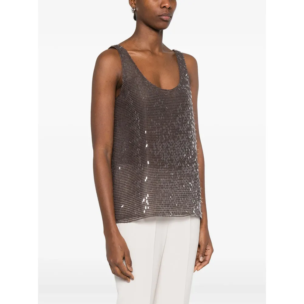 Top with Brown Sequin Embellishment sold by Lord & Taylor product image thumbnail 3