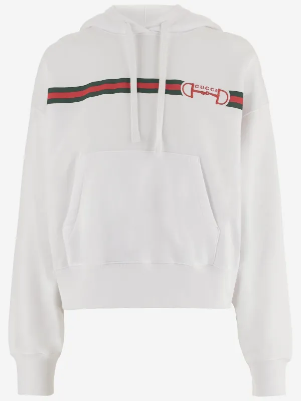 Cotton Sweatshirt with Logo Print made by Gucci