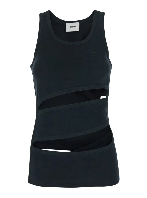 Sleeveless Top Spiral Cut-Out Black made by Coperni Paris