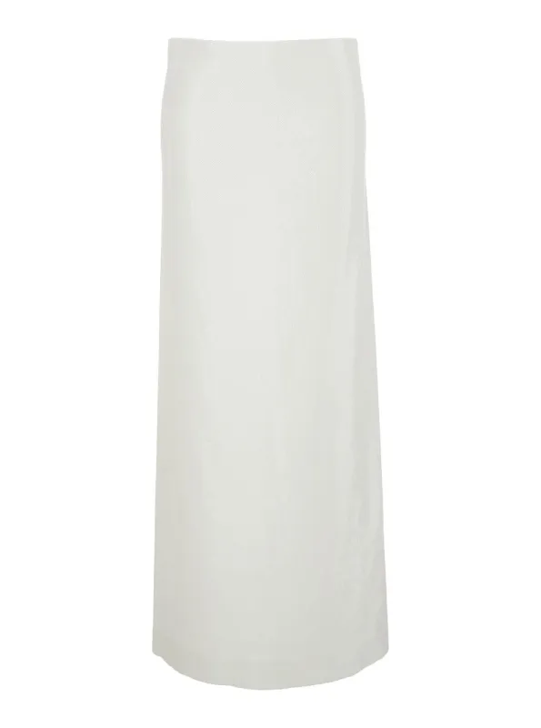 Skirt with All-Over Sequins, White made by Toteme