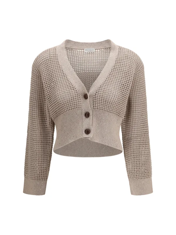 Cardigan Sequined Mesh made by Brunello Cucinelli