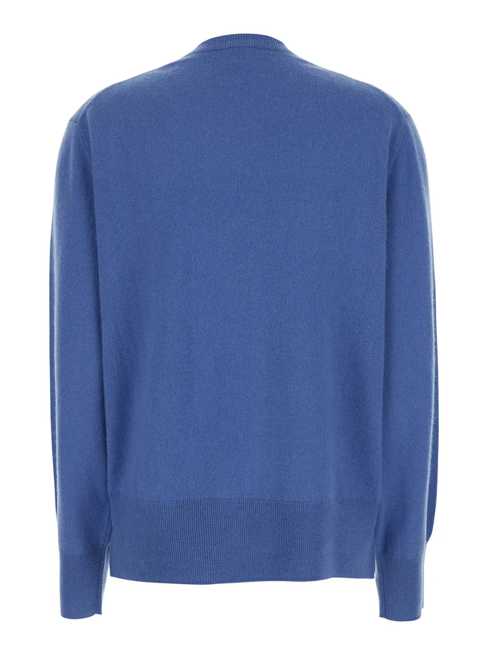 Blue Cashmere Crewneck Sweater with Logo sold by Lord & Taylor product image thumbnail 2