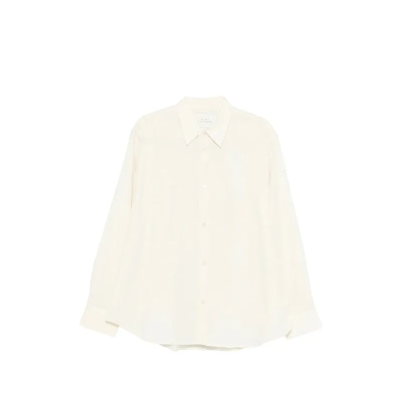 Milk Vertical Stripe Shirt with Button Fastening made by Studio Nicholson