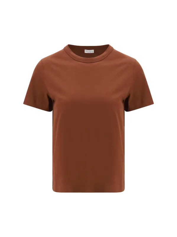 Cotton T-Shirt Mulberry made by Brunello Cucinelli