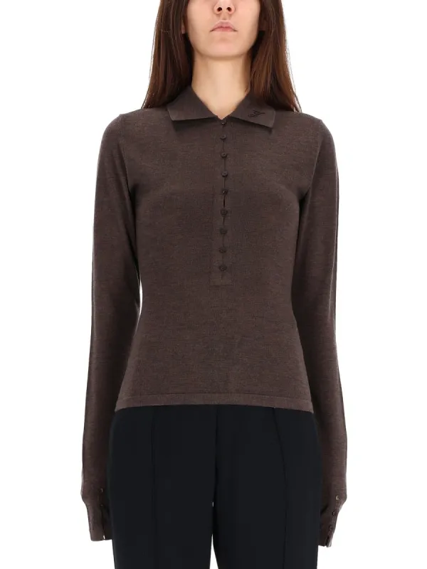 Knitted Polo in Brown made by Jacquemus