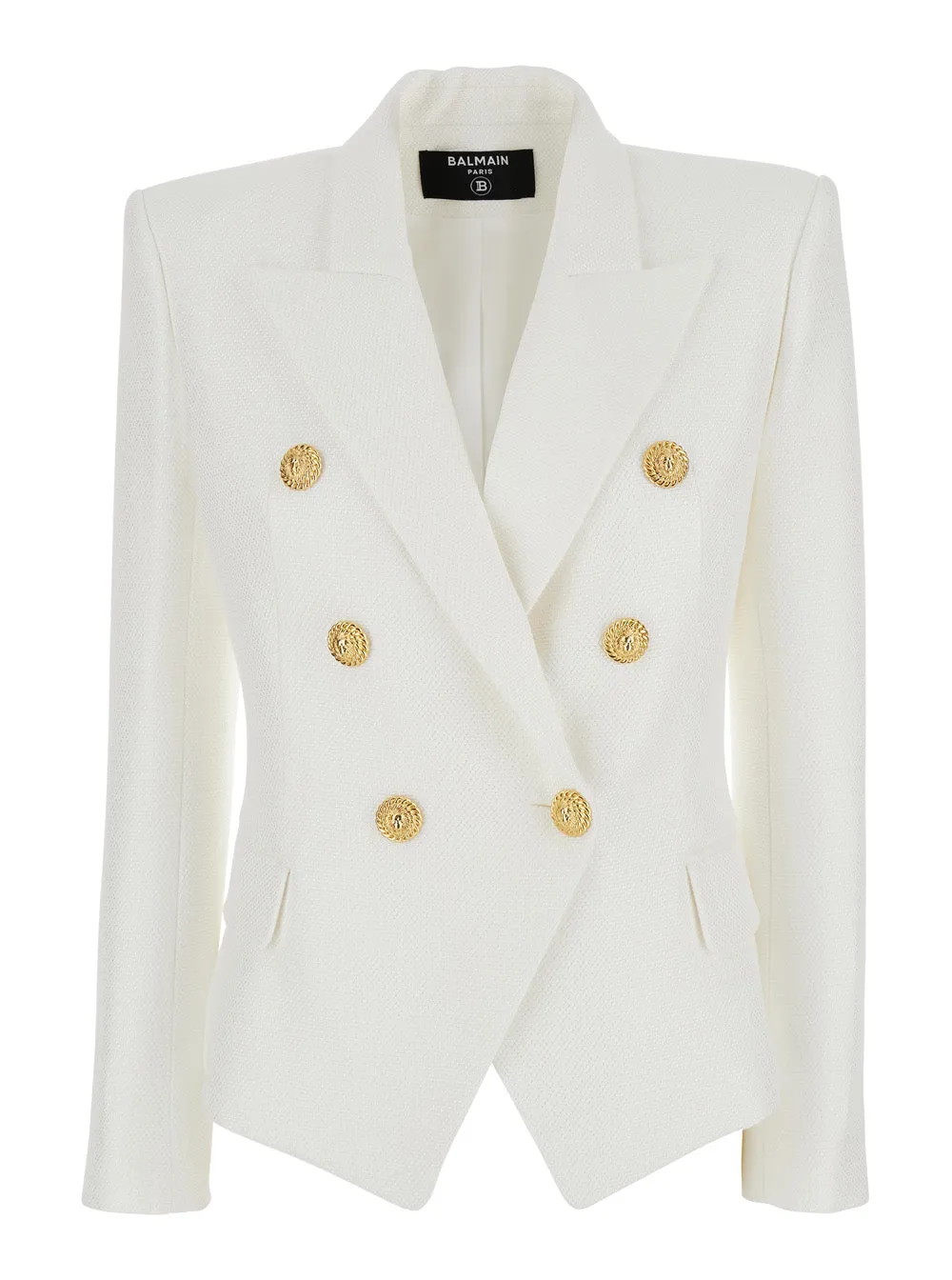 White Double-Breasted Jacket with Peak Lapels sold by Lord & Taylor