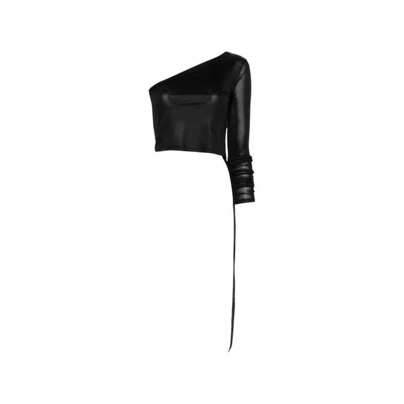 T-shirt One-Shoulder Black made by Rick Owens