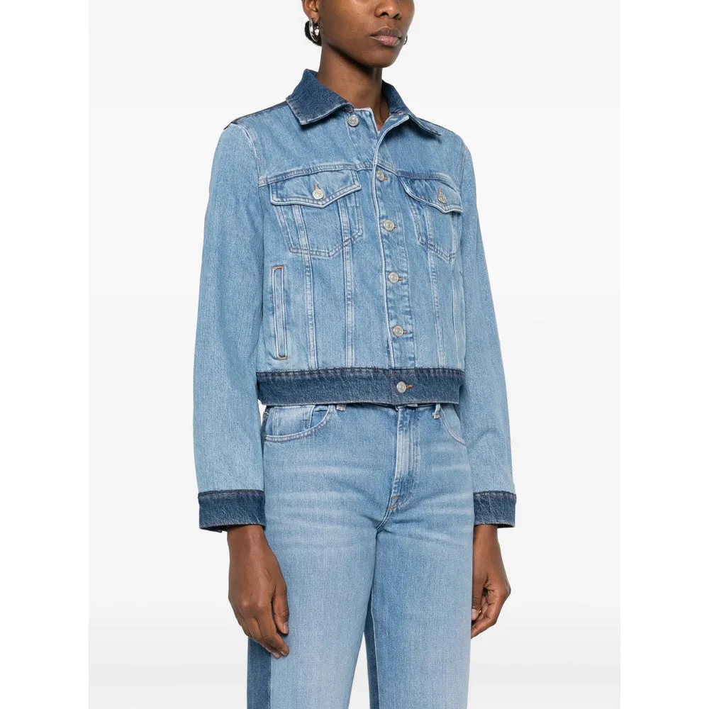 Blue Button Fastening Denim Jacket sold by Lord & Taylor product image thumbnail 5