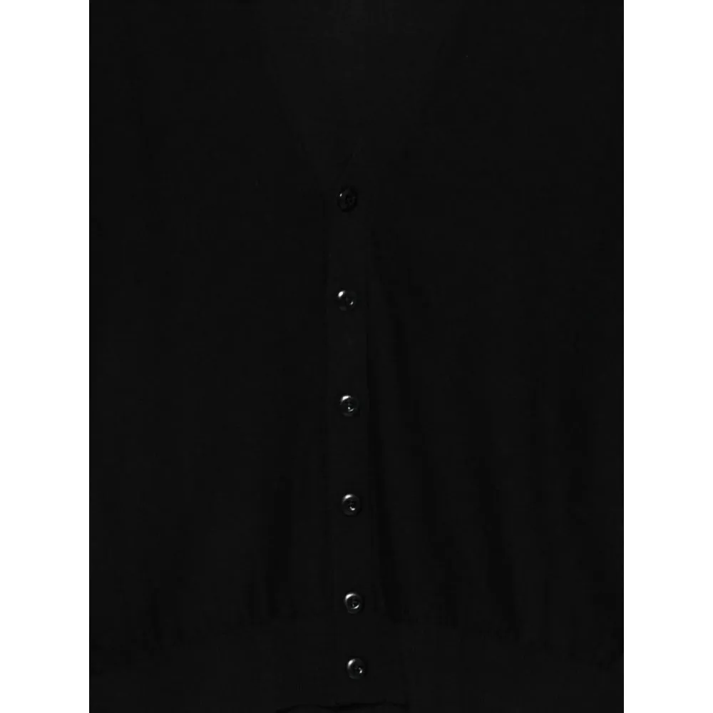 Black V-Neck Sweater with Button Fastening sold by Lord & Taylor product image thumbnail 3