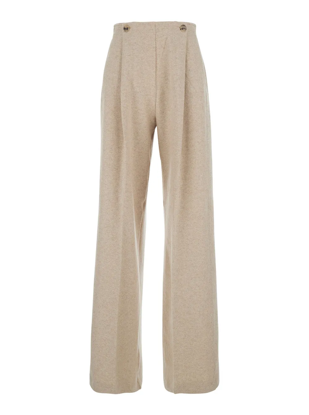 Beige Trousers with Pleats and Logo sold by Lord & Taylor