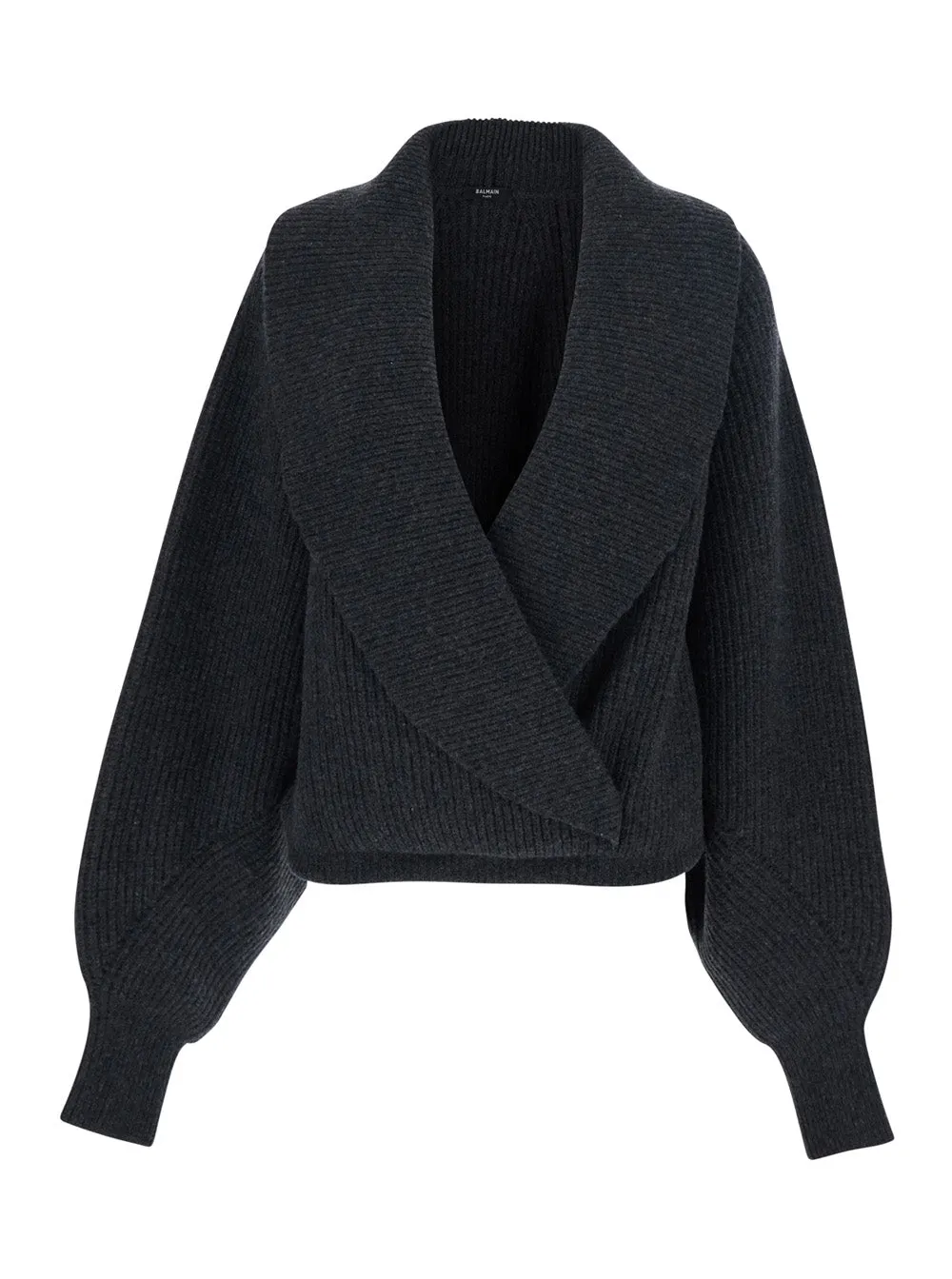 Grey Wool Sweater with Wrap Effect sold by Lord & Taylor
