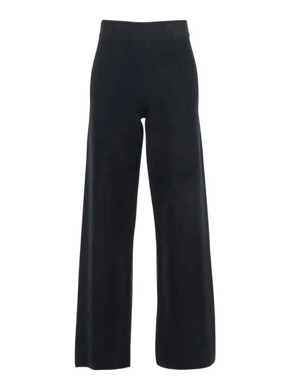 Black Palazzo Pants with Elastic Waist made by MaxMara