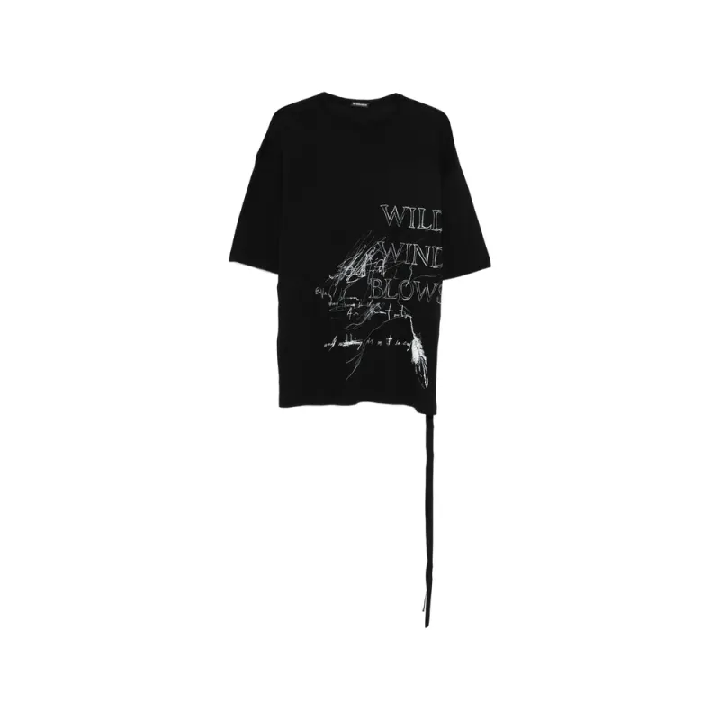 T-Shirt with Graphic Print and Tie Detail made by Ann Demeulemeester