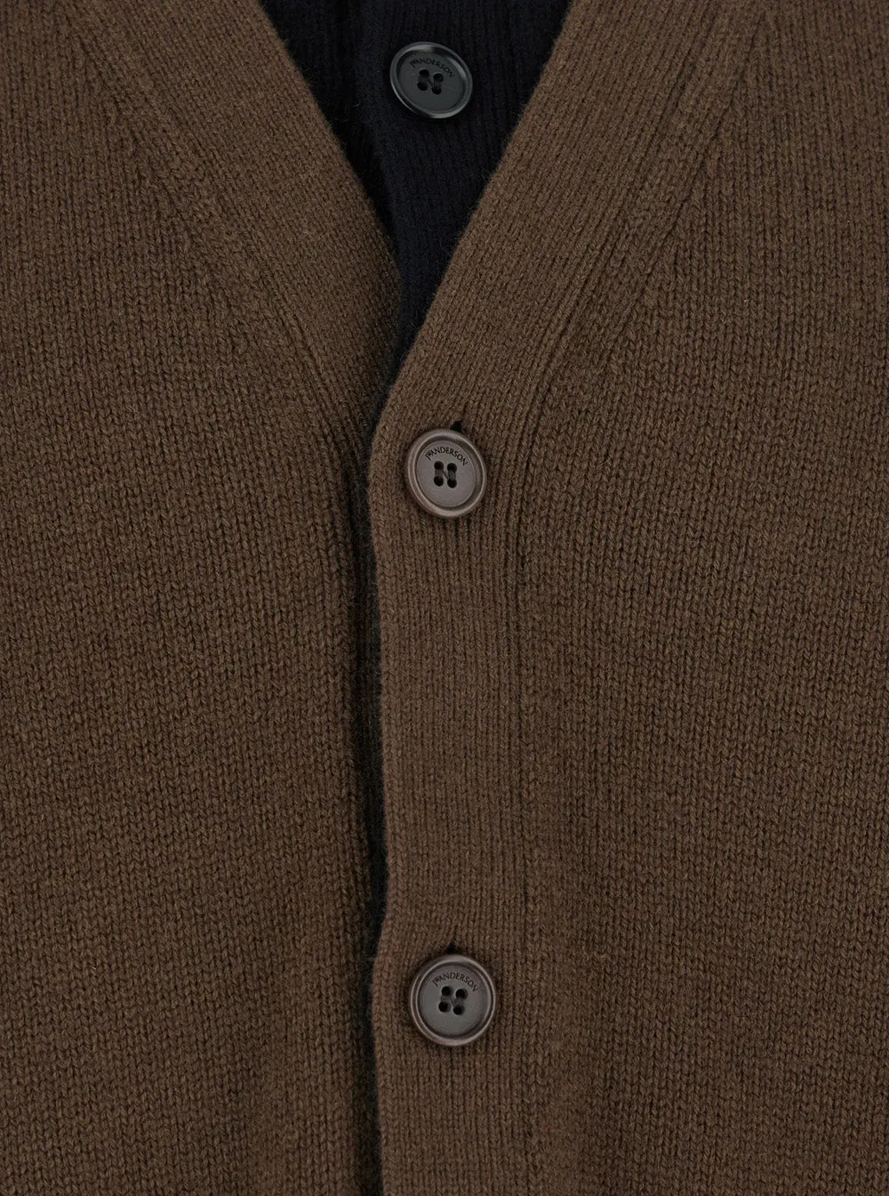 Brown V-Neck Cardigan with Layered Design sold by Lord & Taylor product image thumbnail 3