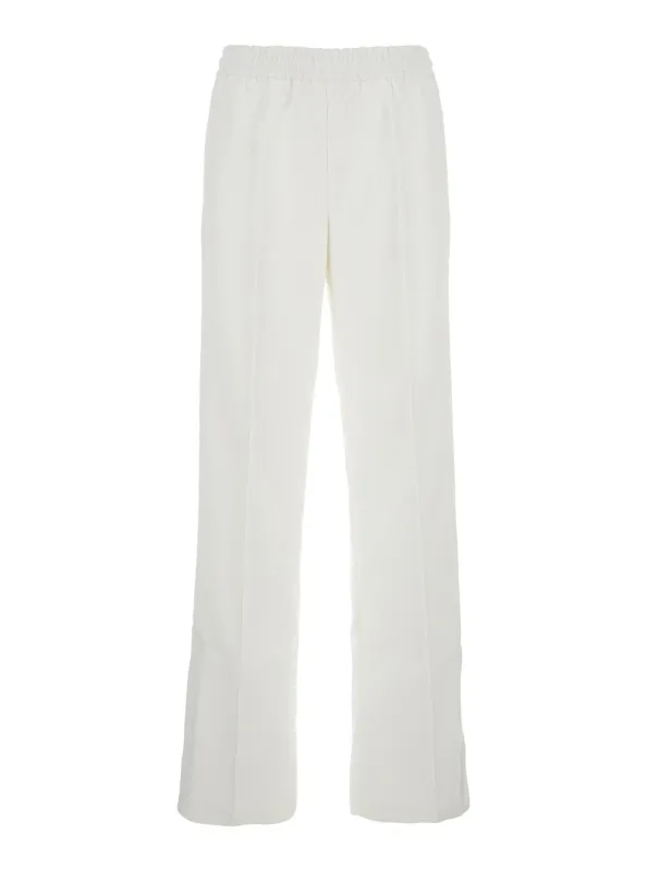 White Pants with Elastic Drawstring Waist made by Gucci