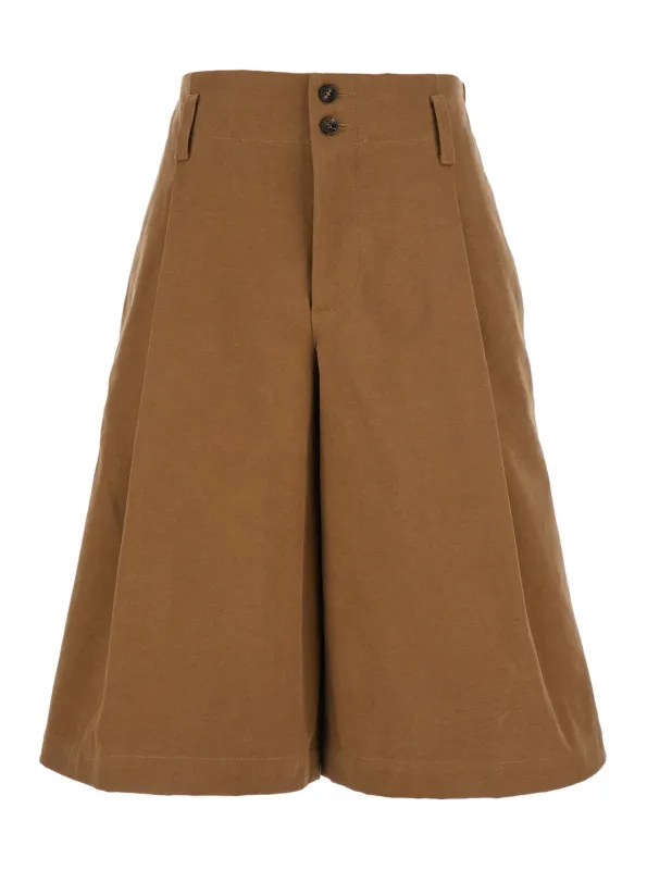 Brown Bermuda Pants with Belt Loops made by Chloe