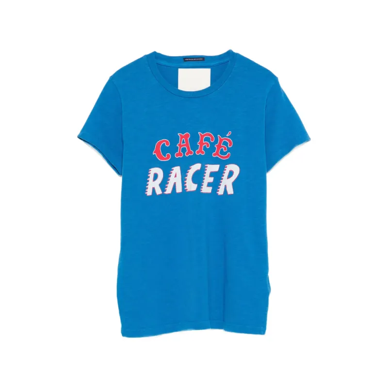 Round Neck Blue T-shirt made by MOTHER