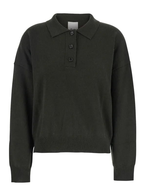 Green Polo Shirt with Classic Collar made by Allude