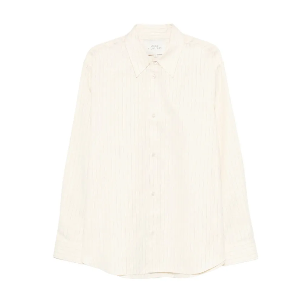 Beige Button-Up Shirt with Stripes sold by Lord & Taylor