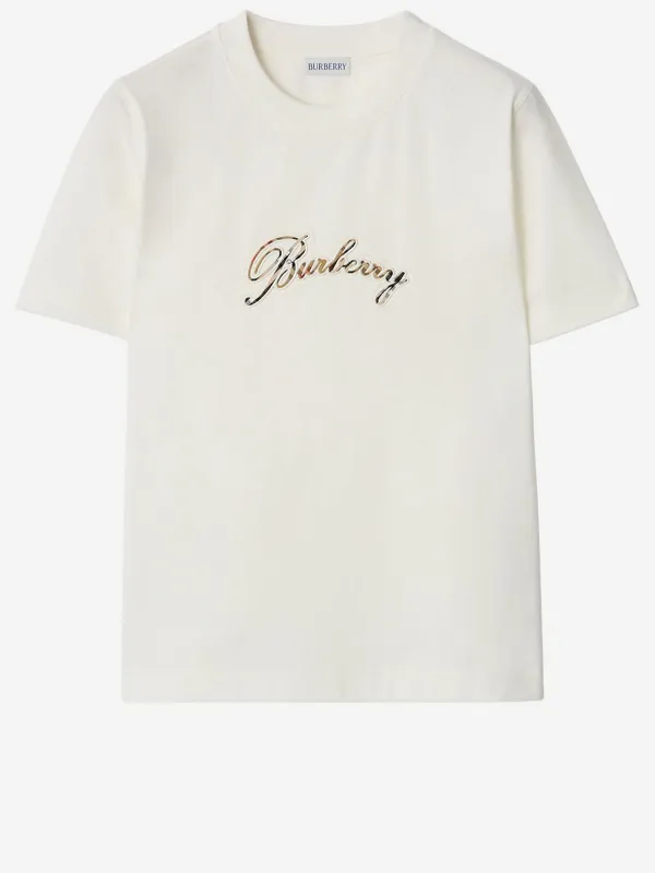 Cotton T-Shirt with Logo made by Burberry