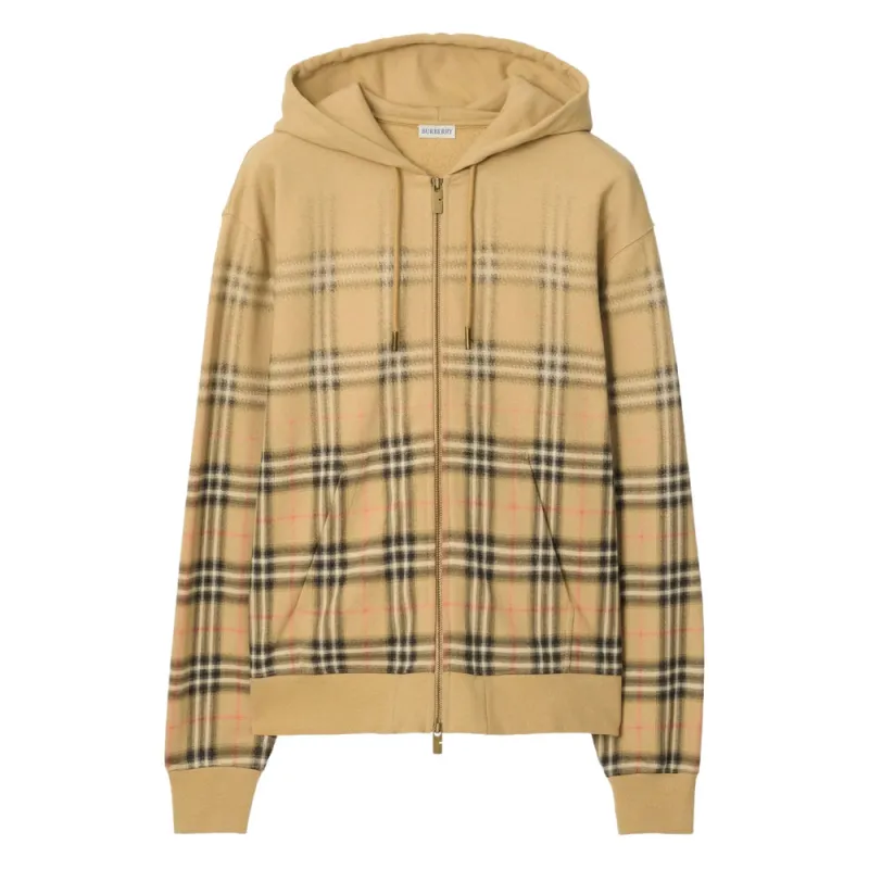 Check Pattern Zip Closure Sweatshirt made by Burberry
