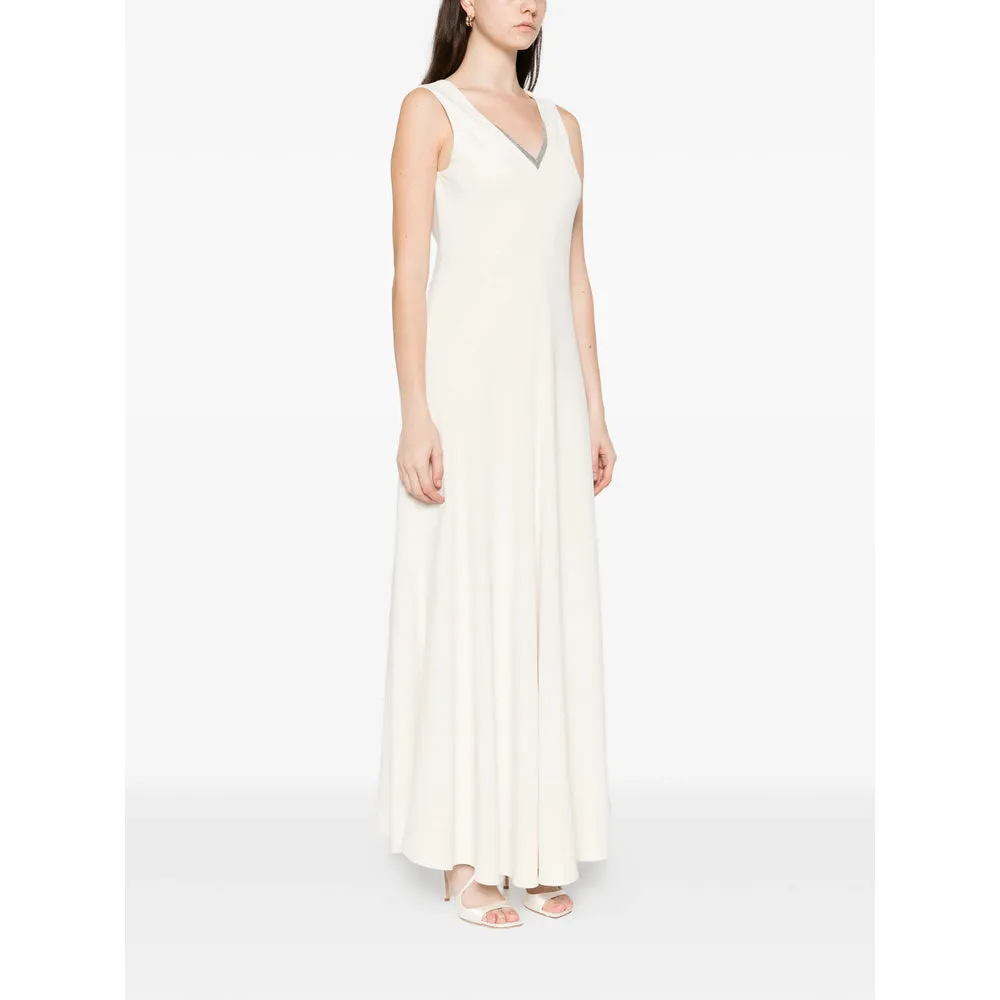 Off-White V-Neck Sleeveless Dress sold by Lord & Taylor product image thumbnail 4