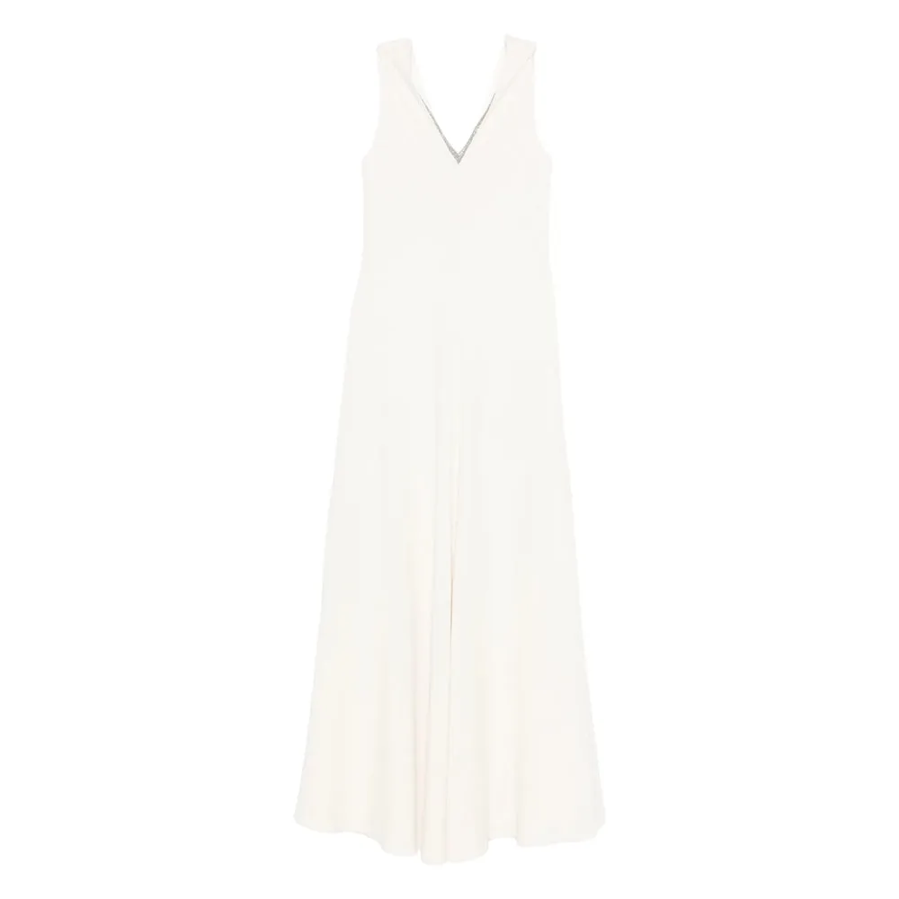 Off-White V-Neck Sleeveless Dress sold by Lord & Taylor
