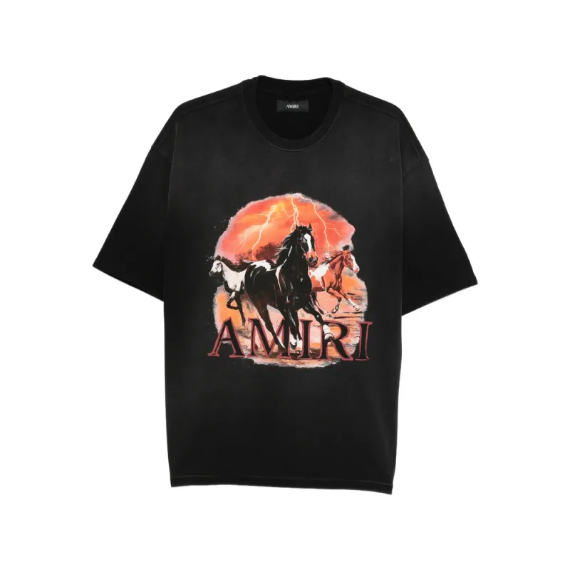 Horse Graphic Crew Neck T-Shirt made by AMIRI