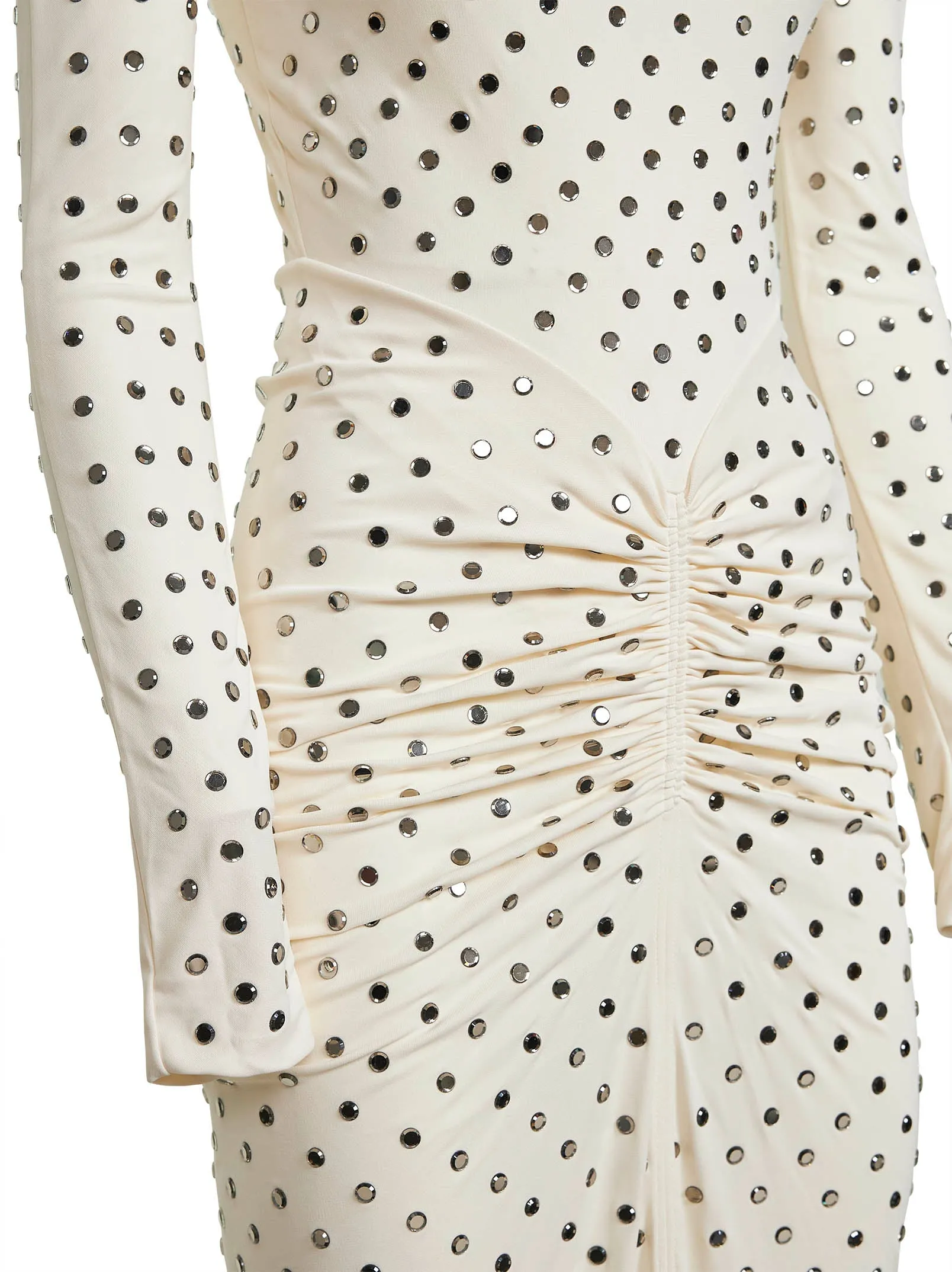 Ivory Draped Jersey Rhinestone-Embellished Long Dress sold by Lord & Taylor product image thumbnail 3