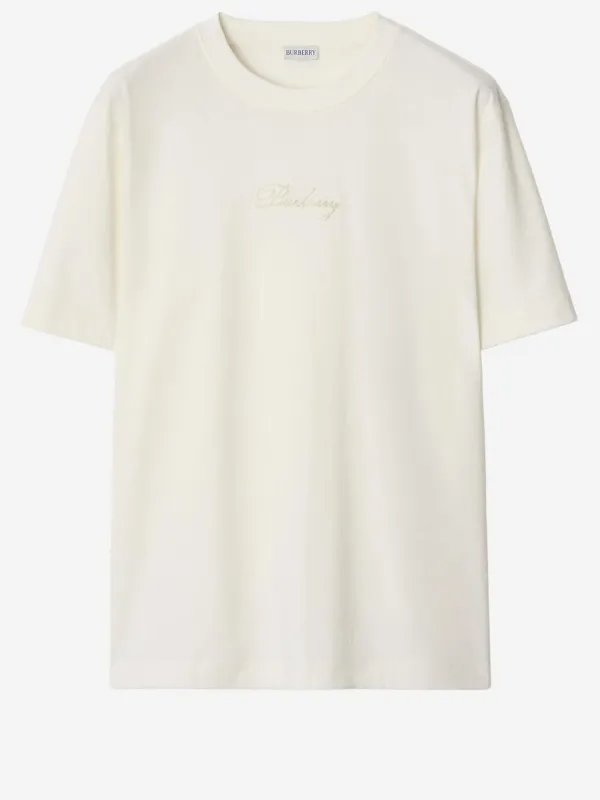 Cotton T-Shirt with Logo made by Burberry