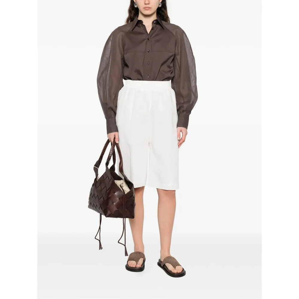 Brown Long Sleeve Shirt with Sheer Panels sold by Lord & Taylor product image thumbnail 3