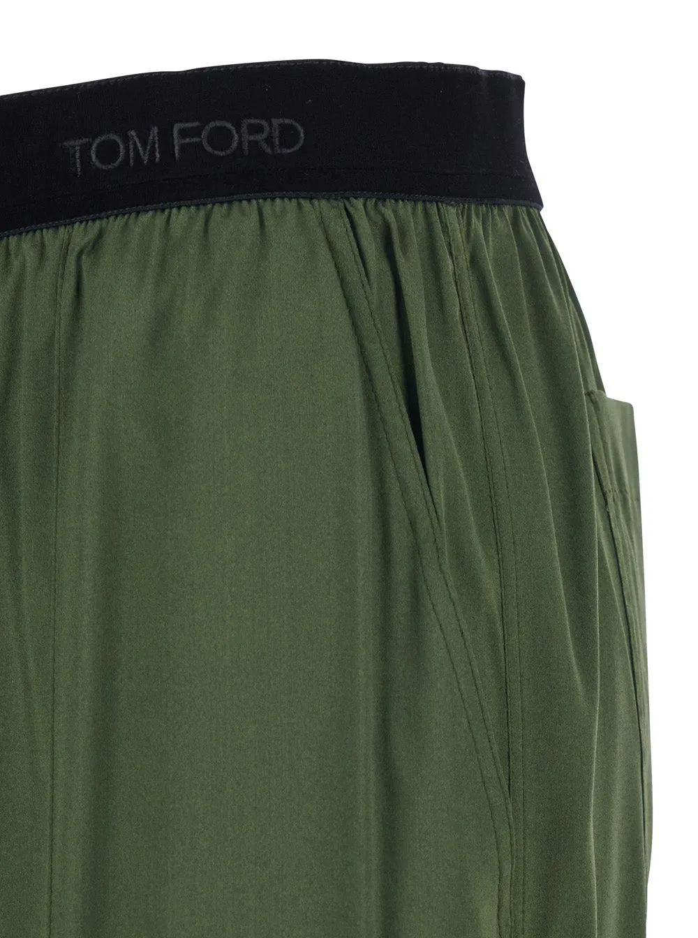 Stretch Silk Trousers Green sold by Lord & Taylor product image thumbnail 3
