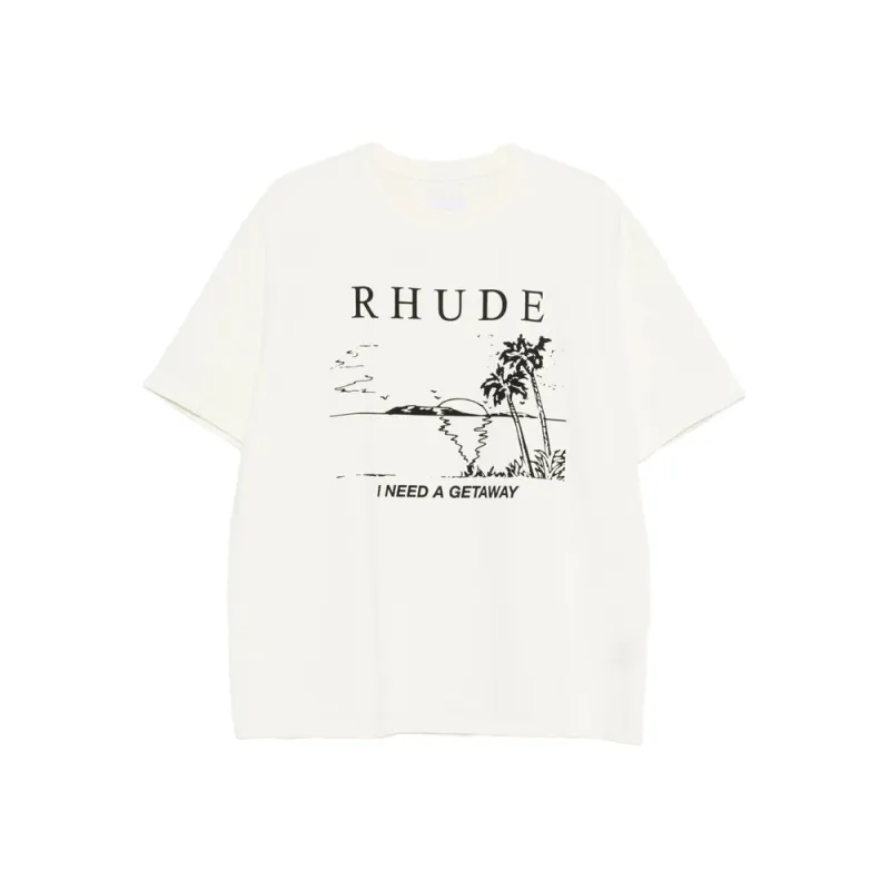 White Graphic Print T-Shirt made by Rhude