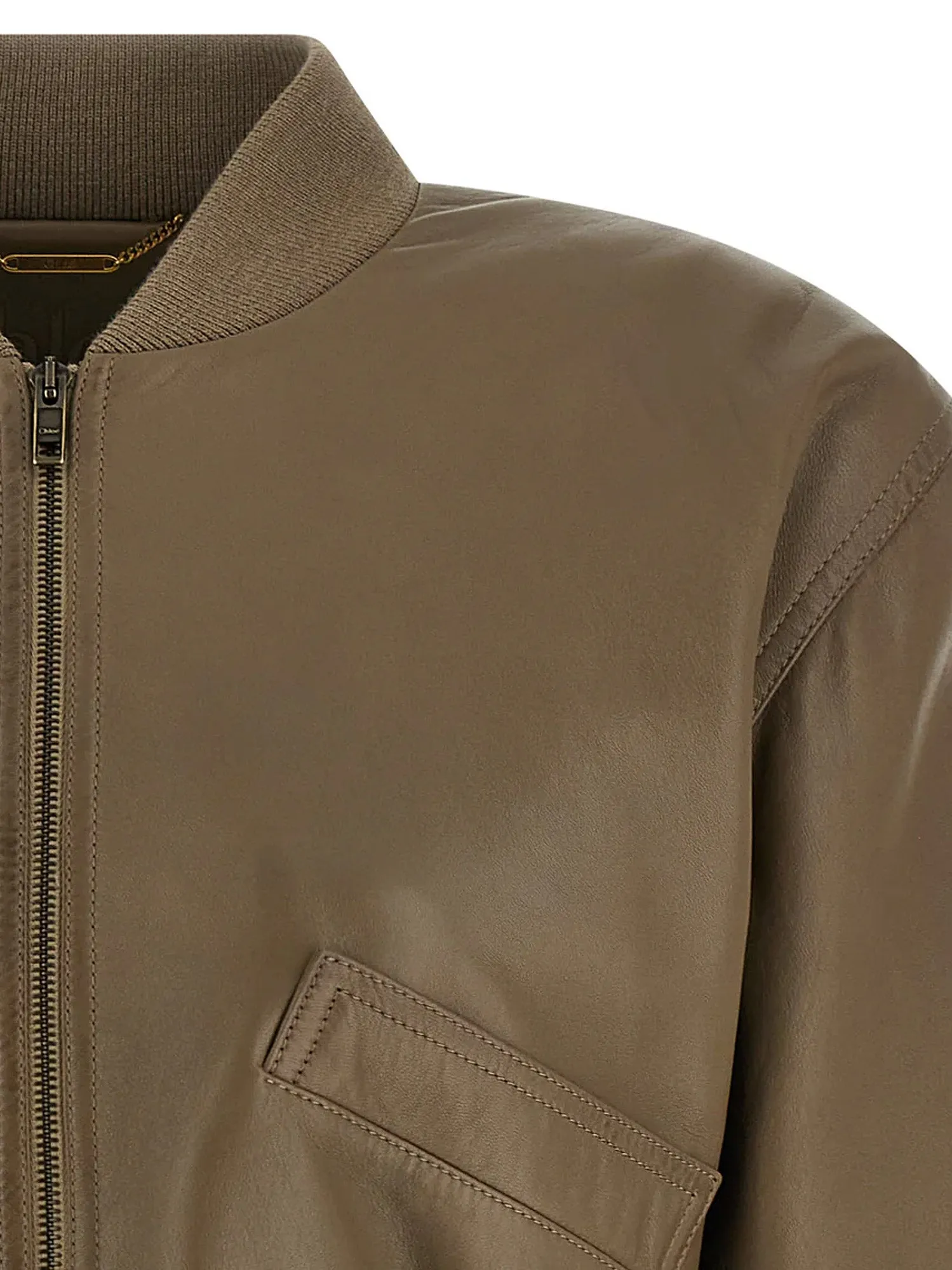 Leather Jacket Crop Fit Beige sold by Lord & Taylor product image thumbnail 3