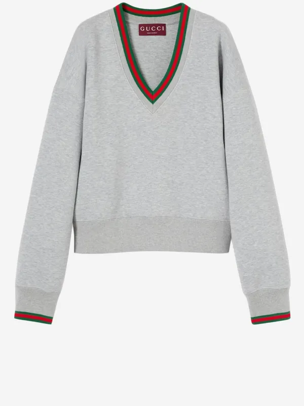 Cotton Jersey Sweater with Web made by Gucci