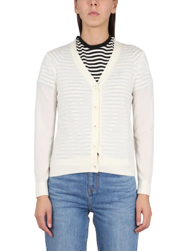 Multicolour Cardigan with V-Neck made by Tory Burch