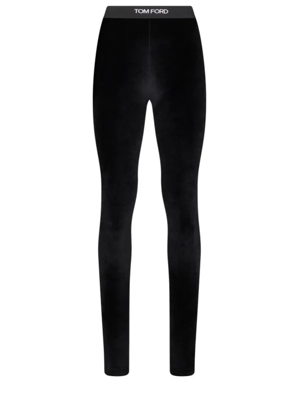 Logo Leggings in Black made by Tom Ford