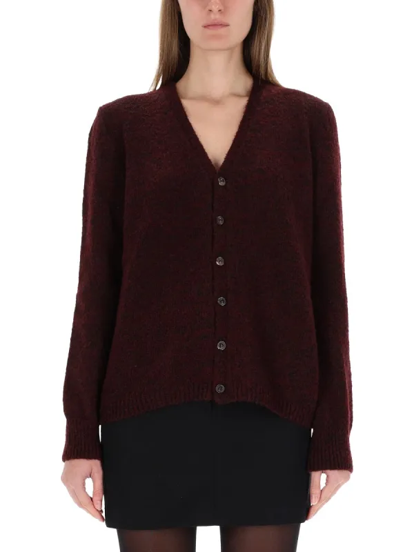 Wool Cardigan in Bordeaux made by Maison Margiela
