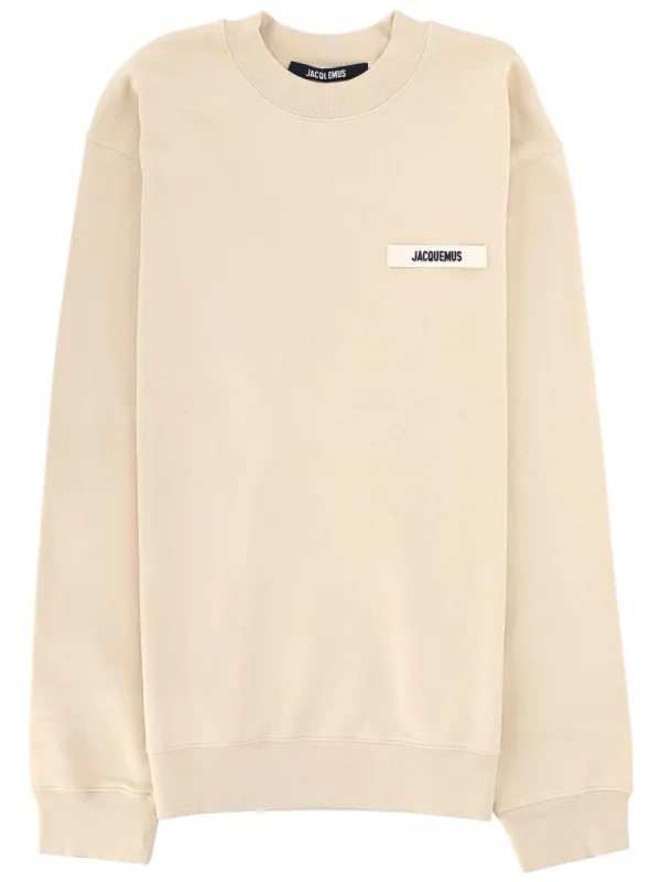 Sweatshirt Grosgrain Logo Beige made by Jacquemus