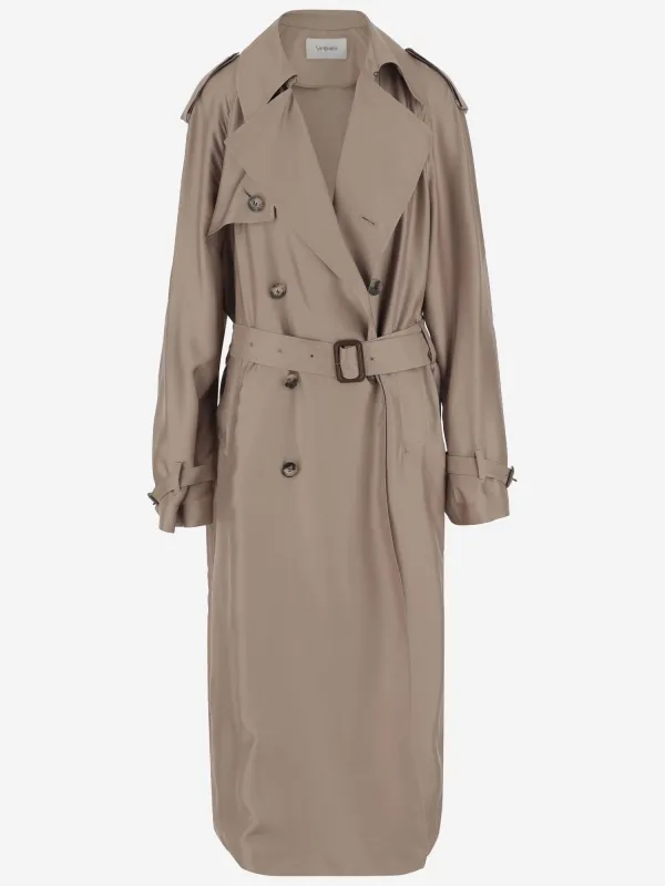 Silk Long Trench Coat made by Yves Saint Laurent