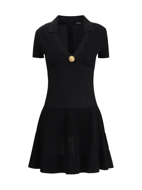 Mini Dress Knit Black made by Balmain