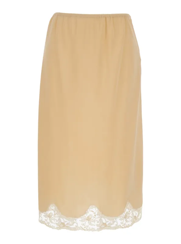 Skirt Silk Beige made by Yves Saint Laurent