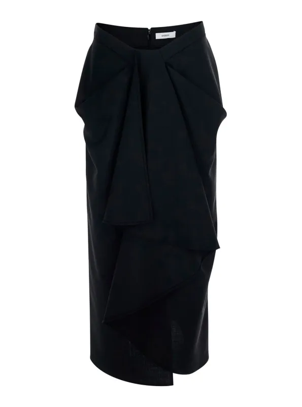 Pencil Skirt with Wrap Detail, Black made by Givenchy