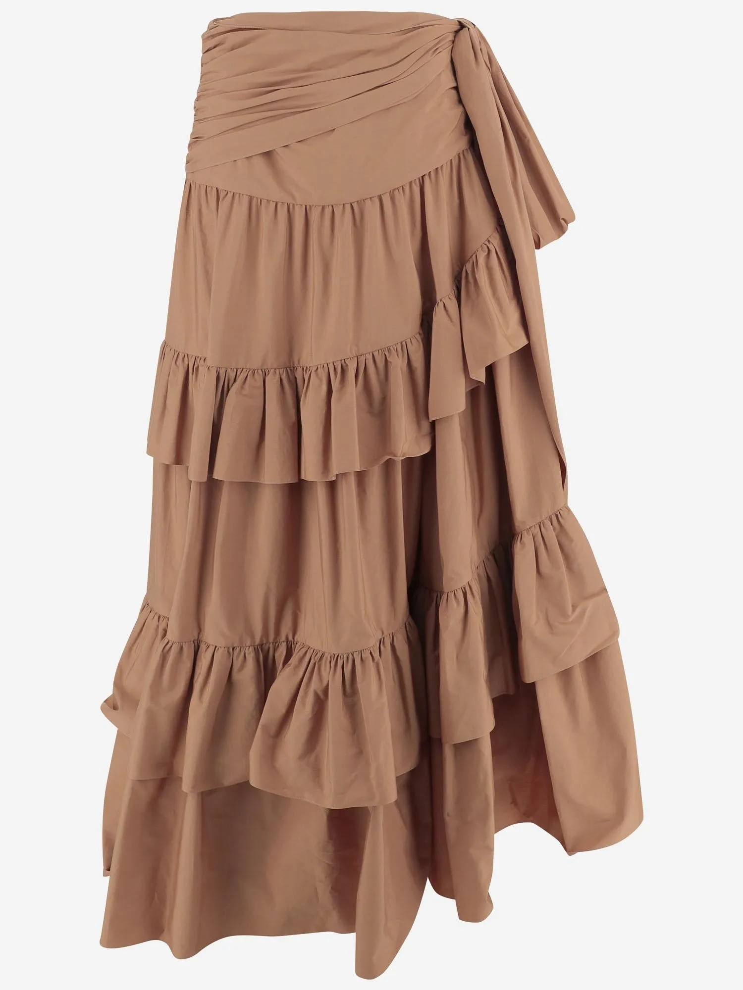 Skirt Ruffled Cotton Poplin Brown sold by Lord & Taylor