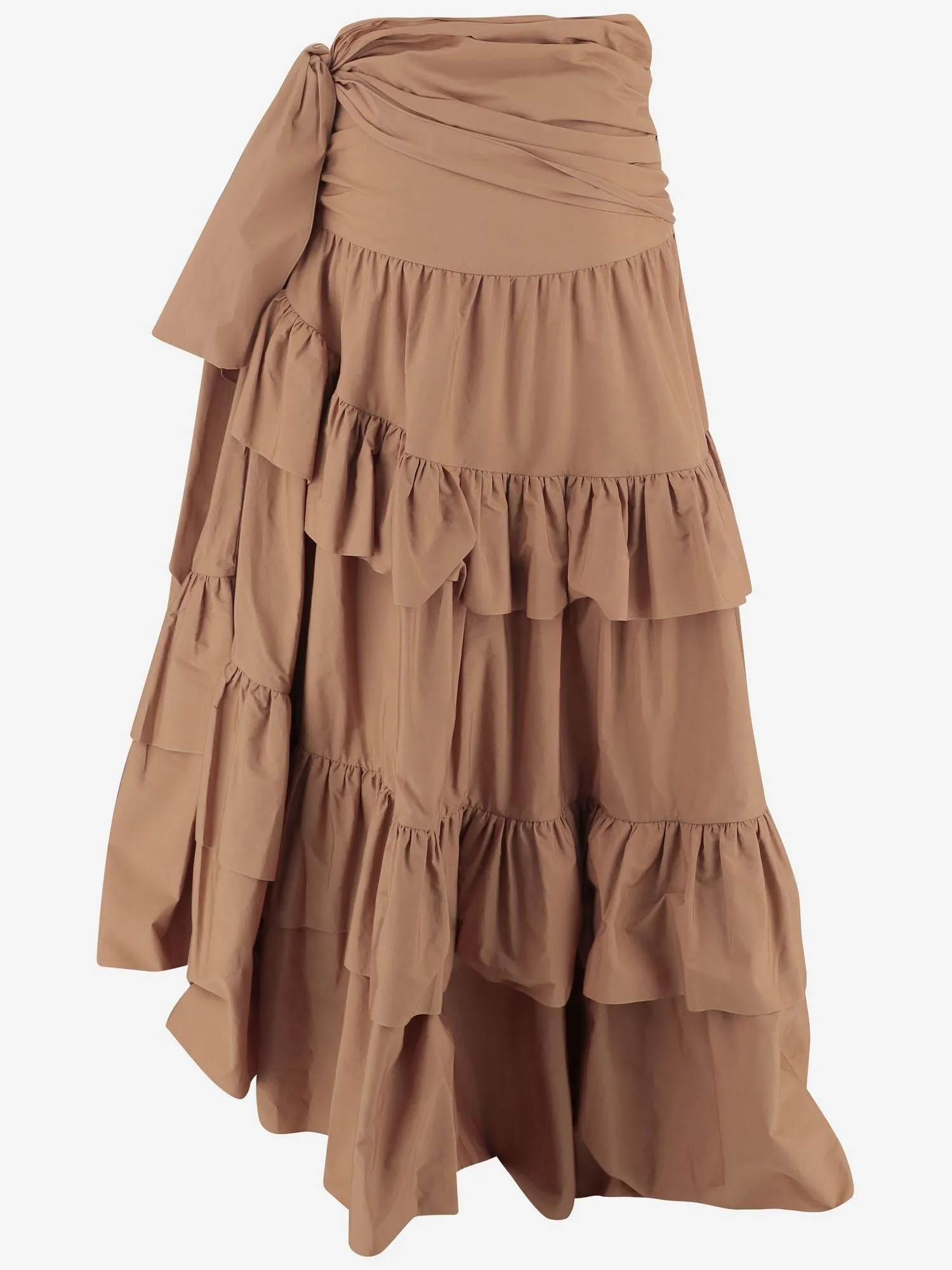 Skirt Ruffled Cotton Poplin Brown sold by Lord & Taylor product image thumbnail 3