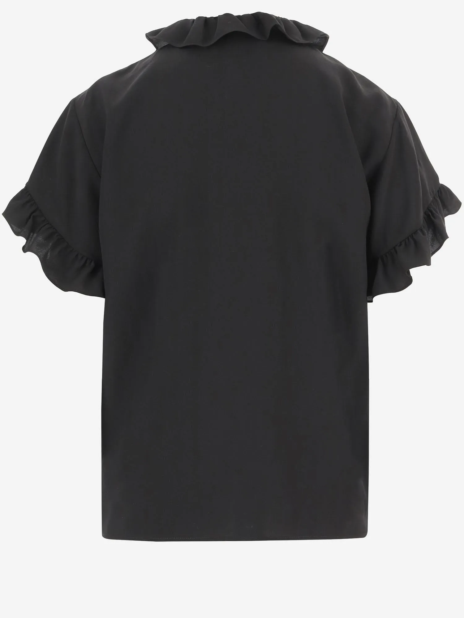 Short-Sleeved Ruffled Top in Crêpe de Chine sold by Lord & Taylor product image thumbnail 3