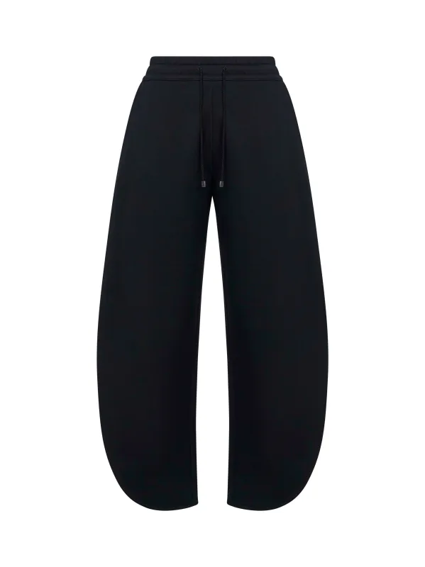Black Cotton Fleece Petal Joggers made by Alaia