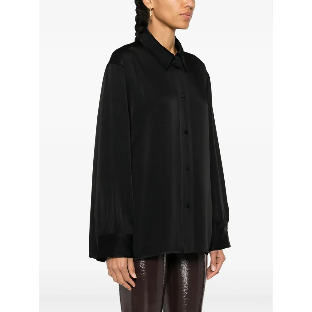 Black Satin Shirt with Flat Collar sold by Lord & Taylor product image thumbnail 3