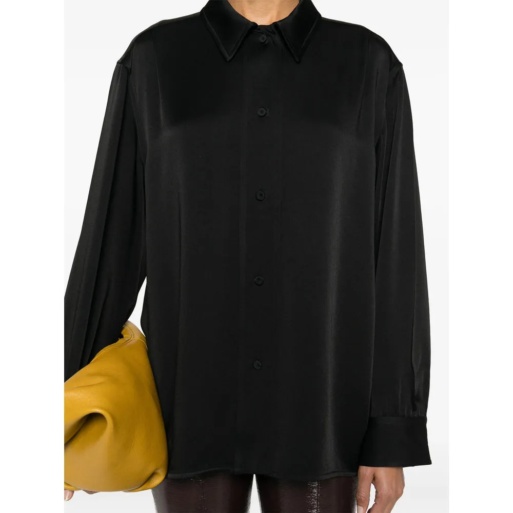 Black Satin Shirt with Flat Collar sold by Lord & Taylor product image thumbnail 5