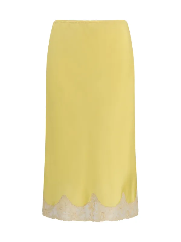 Skirt Satin Midi Lemon made by Yves Saint Laurent